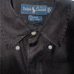 Ralph Lauren Midnight Black Linen Shirt